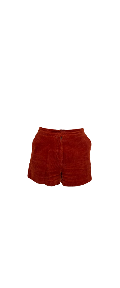 Orange Corduroy Maje Shorts